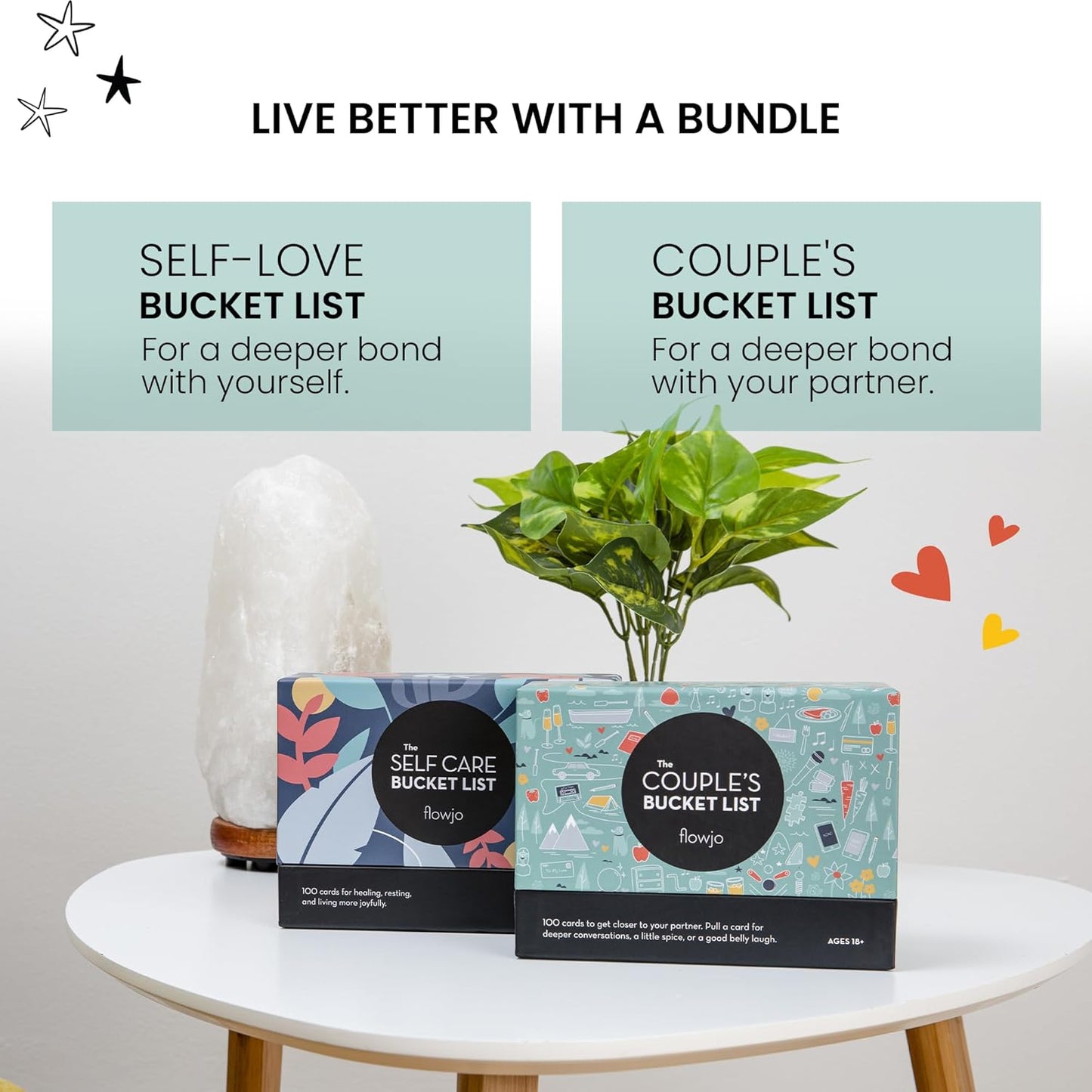 Flowjo Couple's Bucket List - The Couple Games - Couple Cards Date Night Gifts - 100 Romantic & Adventurous Couples Date Ideas - Reconnect, Bond, and Ignite The Spark of Deeper Love!